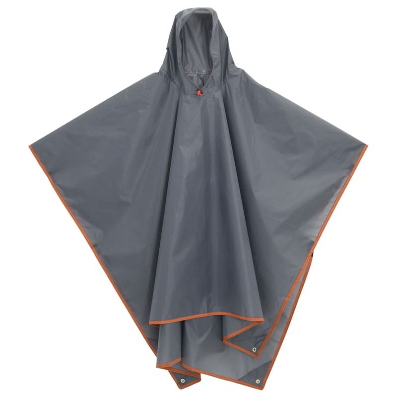 Sport si Outdoor - Camping - Accesorii camping si drumetii - Poncho ploaie cu gluga design 2 in 1 gri/portocaliu 223x145 cm - Infinity.ro