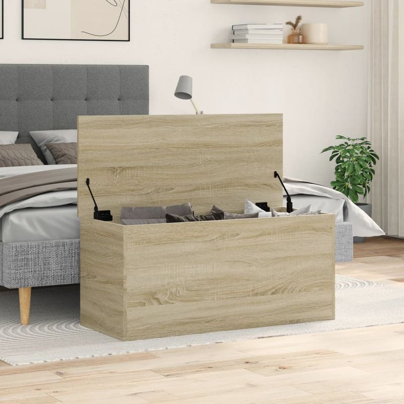 Casa si Gradina - Mobilier - Organizare si depozitare - Cutii depozitare - Cutie de depozitare stejar sonoma, 100x42x46 cm, lemn prelucrat - Infinity.ro