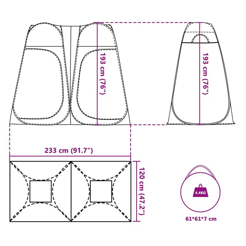 Sport si Outdoor - Camping - Corturi camping - Cort de intimitate pop-up, albastru, impermeabil - Infinity.ro