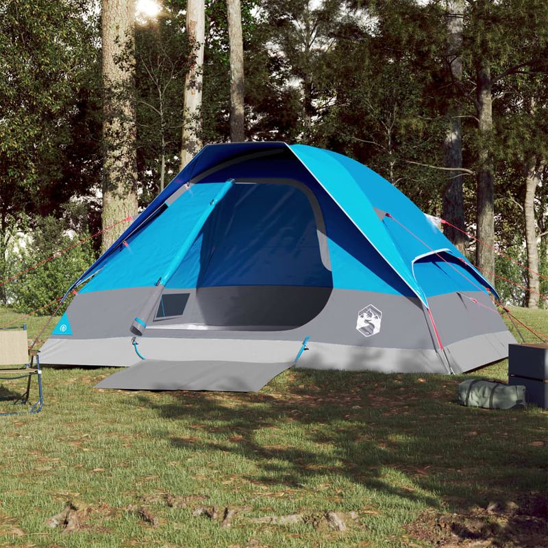 Sport si Outdoor - Camping - Corturi camping - Cort de camping cupola pentru 4 persoane, albastru, impermeabil - Infinity.ro