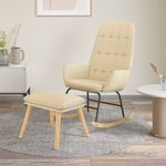 Casa si Gradina - Gradina si terasa - Balansoare si hamace - Balansoare - Scaun balansoar cu taburet, crem, material textil, cantitate în pachet: 1, model cu suport de picioare - Infinity.ro
