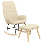 Casa si Gradina - Gradina si terasa - Balansoare si hamace - Balansoare - Scaun balansoar cu taburet, crem, material textil, cantitate în pachet: 1, model cu suport de picioare - Infinity.ro