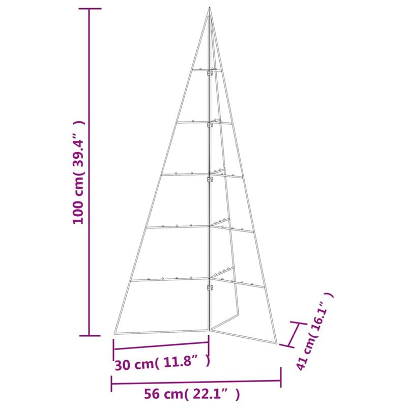 Casa si Gradina - Decoratiuni - Decoratiuni de sezon - Brad de Craciun din metal pentru decor, negru, 100 cm - Infinity.ro