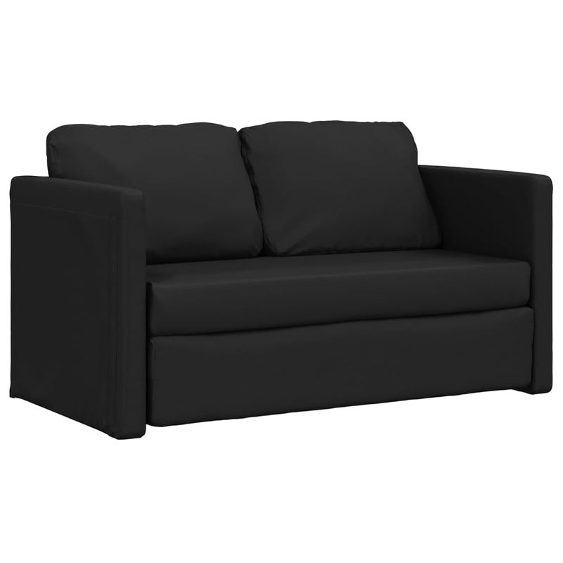 Casa si Gradina - Mobilier - Canapele si coltare - Canapele - Canapea extensibila 2 in 1, negru, 112x174x55cm piele ecologica - Infinity.ro