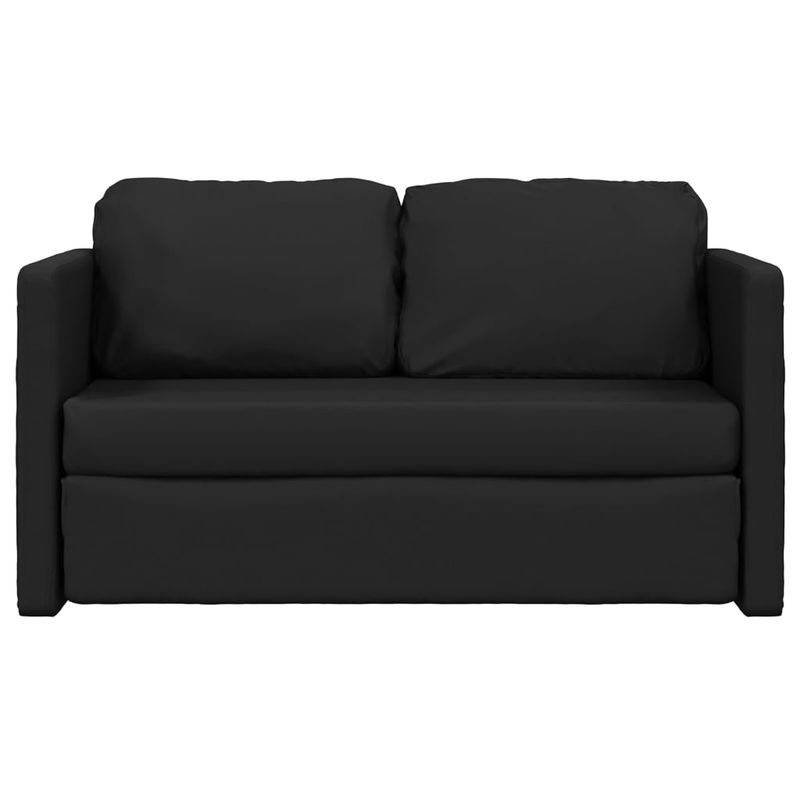 Casa si Gradina - Mobilier - Canapele si coltare - Canapele - Canapea extensibila 2 in 1, negru, 112x174x55cm piele ecologica - Infinity.ro