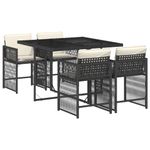Casa si Gradina - Gradina si terasa - Mobilier exterior - Seturi mobila gradina - Set mobilier de gradina cu perne, 5 piese, negru, poliratan - Infinity.ro