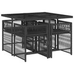 Casa si Gradina - Gradina si terasa - Mobilier exterior - Seturi mobila gradina - Set mobilier de gradina cu perne, 5 piese, negru, poliratan - Infinity.ro