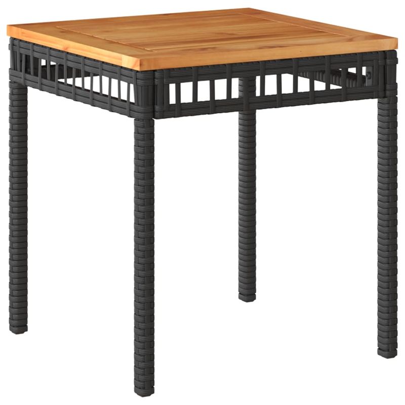 Casa si Gradina - Gradina si terasa - Mobilier exterior - Seturi mobila gradina - Set bistro cu perne, 3 piese, negru, poliratan si lemn acacia - Infinity.ro