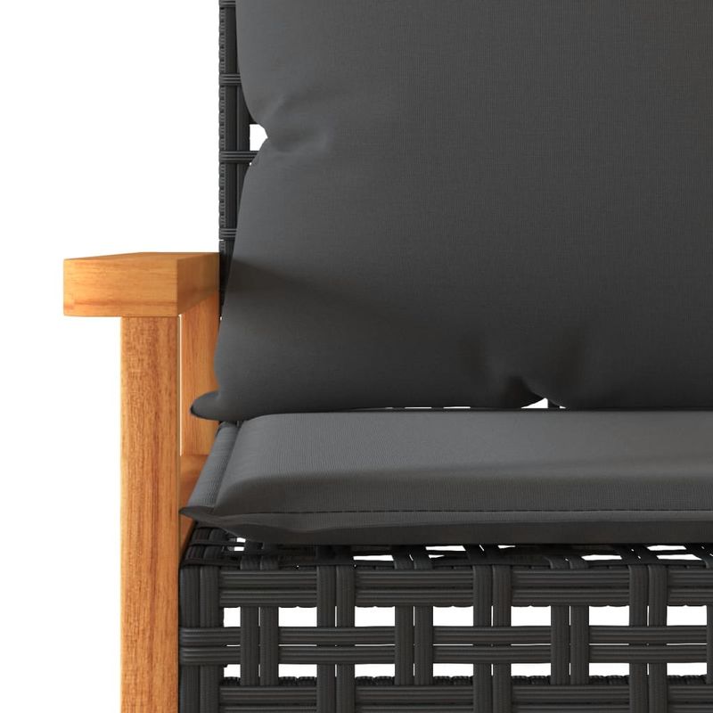 Casa si Gradina - Gradina si terasa - Mobilier exterior - Seturi mobila gradina - Set bistro cu perne, 3 piese, negru, poliratan si lemn acacia - Infinity.ro