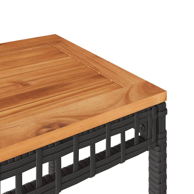 Casa si Gradina - Gradina si terasa - Mobilier exterior - Seturi mobila gradina - Set bistro cu perne, 3 piese, negru, poliratan si lemn acacia - Infinity.ro