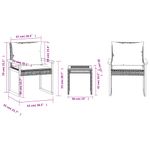 Casa si Gradina - Gradina si terasa - Mobilier exterior - Seturi mobila gradina - Set bistro cu perne, 3 piese, negru, poliratan si lemn acacia - Infinity.ro
