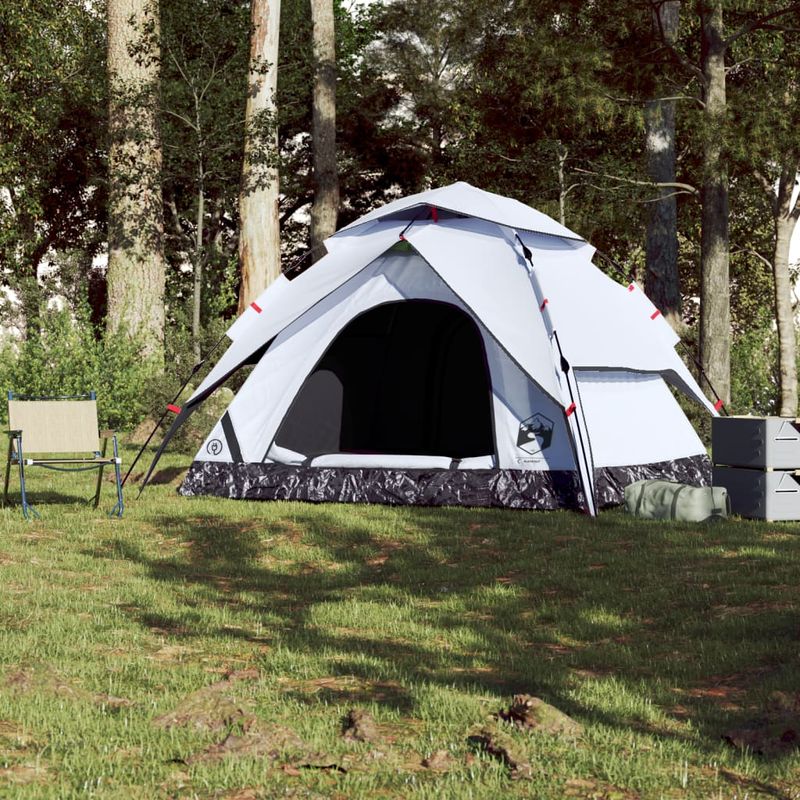 Sport si Outdoor - Camping - Corturi camping - Cort de camping 5 persoane, alb opac, setare rapida, tesatura - Infinity.ro