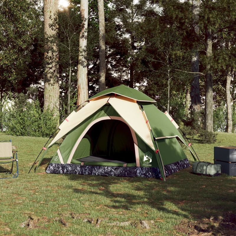 Sport si Outdoor - Camping - Corturi camping - Cort de camping cupola 4 persoane, setare rapida, verde - Infinity.ro