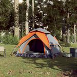 Sport si Outdoor - Camping - Corturi camping - Cort camping cupola 4 persoane, gri/portocaliu, setare rapida - Infinity.ro