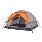 Sport si Outdoor - Camping - Corturi camping - Cort camping cupola 4 persoane, gri/portocaliu, setare rapida - Infinity.ro