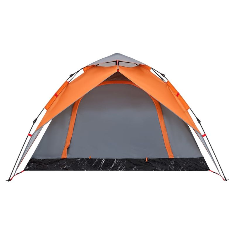 Sport si Outdoor - Camping - Corturi camping - Cort camping cupola 4 persoane, gri/portocaliu, setare rapida - Infinity.ro