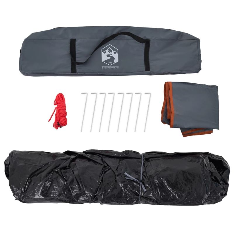 Sport si Outdoor - Camping - Corturi camping - Cort camping cupola 4 persoane, gri/portocaliu, setare rapida - Infinity.ro