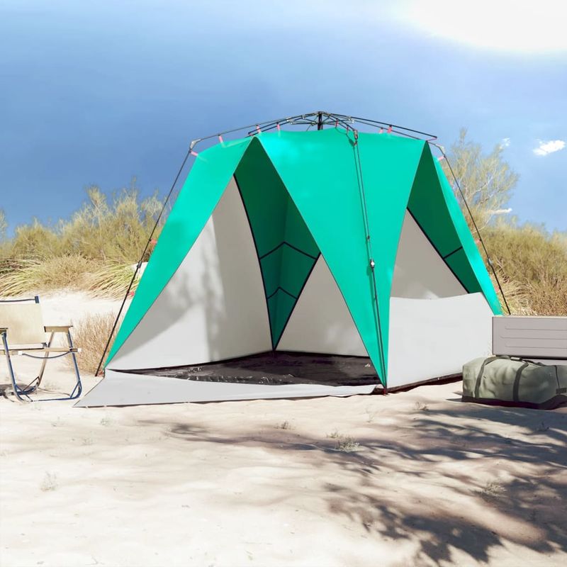 Sport si Outdoor - Camping - Corturi camping - Cort camping 4 persoane verde marin impermeabil setare rapida - Infinity.ro