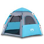 Sport si Outdoor - Camping - Corturi camping - Cort de camping cabana 4 persoane albastru cu eliberare rapida - Infinity.ro