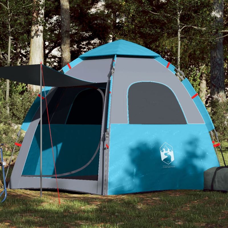 Sport si Outdoor - Camping - Corturi camping - Cort de camping cabana 4 persoane albastru cu eliberare rapida - Infinity.ro