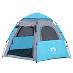Sport si Outdoor - Camping - Corturi camping - Cort de camping cabana 4 persoane albastru cu eliberare rapida - Infinity.ro
