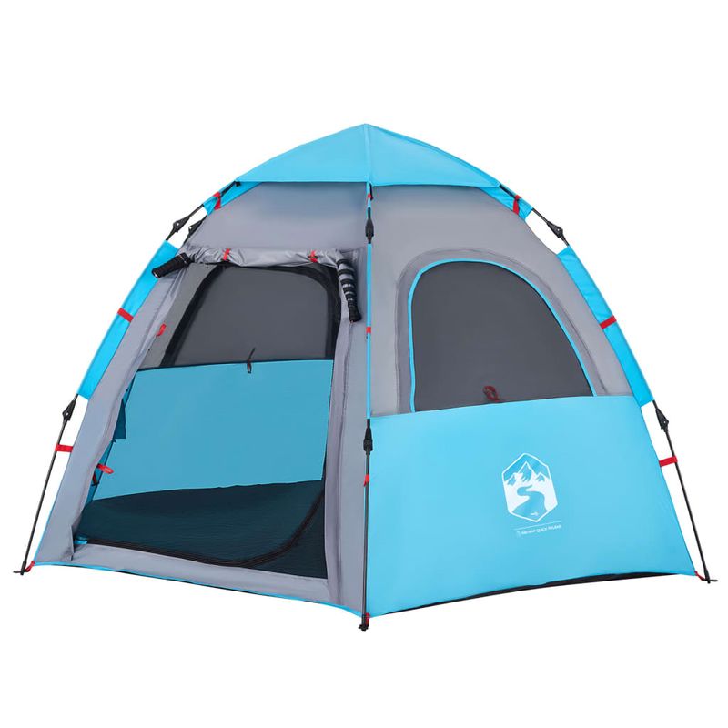 Sport si Outdoor - Camping - Corturi camping - Cort de camping cabana 4 persoane albastru cu eliberare rapida - Infinity.ro