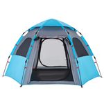 Sport si Outdoor - Camping - Corturi camping - Cort de camping cabana 4 persoane albastru cu eliberare rapida - Infinity.ro