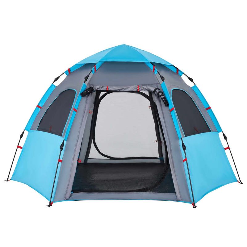 Sport si Outdoor - Camping - Corturi camping - Cort de camping cabana 4 persoane albastru cu eliberare rapida - Infinity.ro