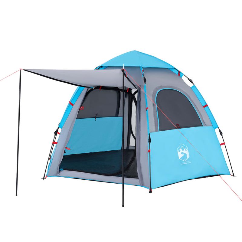 Sport si Outdoor - Camping - Corturi camping - Cort de camping cabana 4 persoane albastru cu eliberare rapida - Infinity.ro