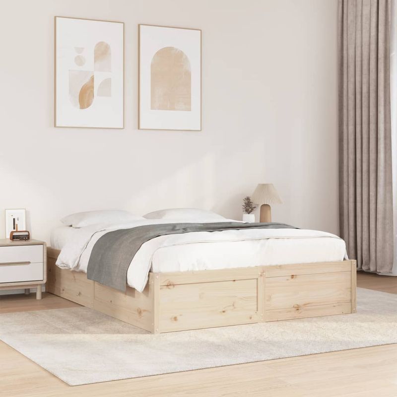 Casa si Gradina - Mobilier - Paturi si accesorii - Paturi - Cadru de pat, 140x200 cm, lemn masiv de pin - Infinity.ro