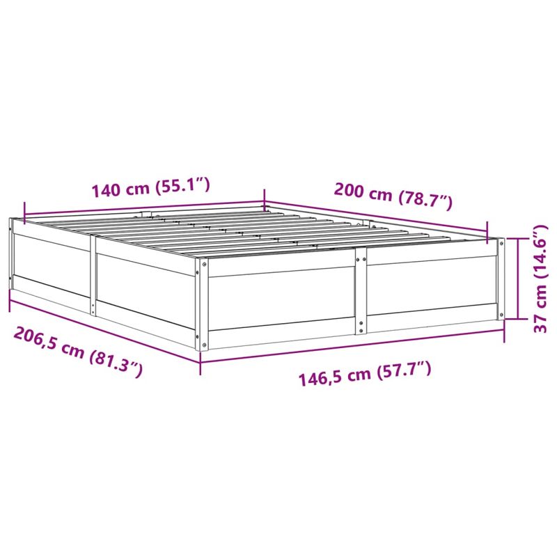Casa si Gradina - Mobilier - Paturi si accesorii - Paturi - Cadru de pat, 140x200 cm, lemn masiv de pin - Infinity.ro