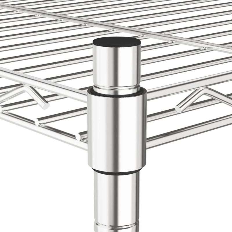 Casa si Gradina - Mobilier - Biblioteci si rafturi - Rafturi - Raft depozitare cu roti, 4 niveluri, 90x35x142 cm, crom, 200 kg - Infinity.ro