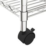 Casa si Gradina - Mobilier - Biblioteci si rafturi - Rafturi - Raft depozitare cu roti, 4 niveluri, 90x35x142 cm, crom, 200 kg - Infinity.ro