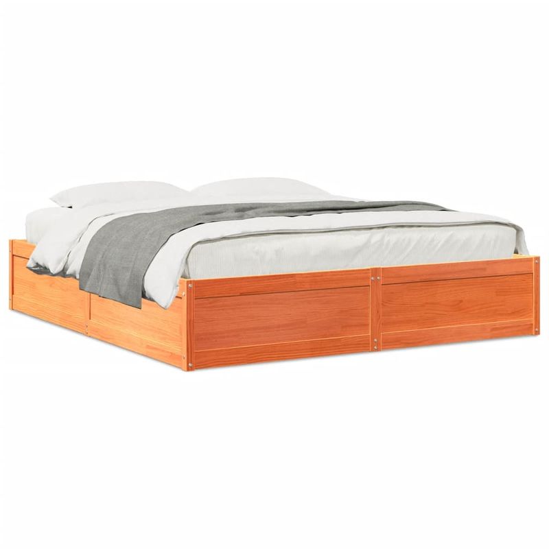 Casa si Gradina - Mobilier - Paturi si accesorii - Paturi - Cadru de pat, maro ceruit, 180x200 cm, lemn masiv de pin - Infinity.ro