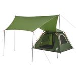 Sport si Outdoor - Camping - Corturi camping - Cort de camping cupola 4 persoane, setare rapida, verde - Infinity.ro