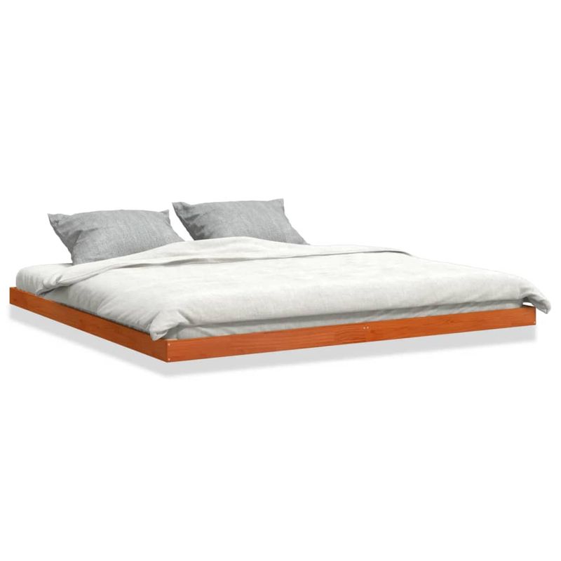 Casa si Gradina - Mobilier - Paturi si accesorii - Paturi - Cadru de pat, maro ceruit, 200x200 cm, lemn masiv de pin - Infinity.ro