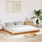 Casa si Gradina - Mobilier - Paturi si accesorii - Paturi - Cadru de pat, maro ceruit, 200x200 cm, lemn masiv de pin - Infinity.ro