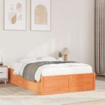 Casa si Gradina - Mobilier - Paturi si accesorii - Paturi - Cadru de pat, maro ceruit, 120x200 cm, lemn masiv de pin - Infinity.ro