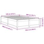 Casa si Gradina - Mobilier - Paturi si accesorii - Paturi - Cadru de pat, maro ceruit, 120x200 cm, lemn masiv de pin - Infinity.ro