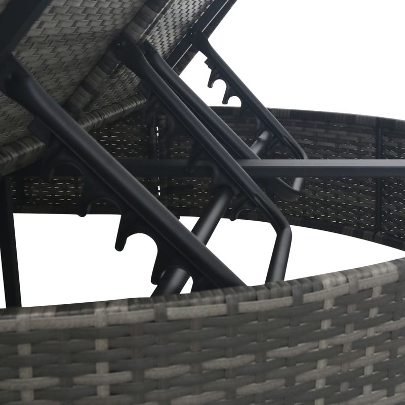 Casa si Gradina - Gradina si terasa - Mobilier exterior - Scaune si sezlonguri gradina - Sezlong cu 2 locuri cu perne, gri, poliratan - Infinity.ro