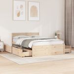 Casa si Gradina - Mobilier - Paturi si accesorii - Paturi - Cadru de pat cu sertare, 140x190 cm, lemn masiv de pin - Infinity.ro