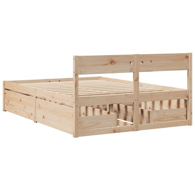Casa si Gradina - Mobilier - Paturi si accesorii - Paturi - Cadru de pat cu sertare, 140x190 cm, lemn masiv de pin - Infinity.ro