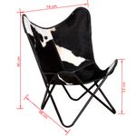 Casa si Gradina - Mobilier - Scaune si fotolii - Fotolii - Scaun tip fluture, negru si alb, piele de vaca naturala - Infinity.ro