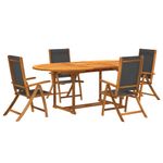 Casa si Gradina - Gradina si terasa - Mobilier exterior - Seturi mobila gradina - Set mobilier de gradina, 5 piese, lemn masiv acacia/textilena - Infinity.ro