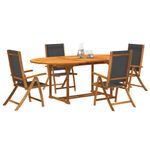 Casa si Gradina - Gradina si terasa - Mobilier exterior - Seturi mobila gradina - Set mobilier de gradina, 5 piese, lemn masiv acacia/textilena - Infinity.ro