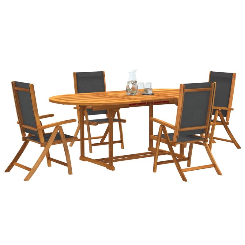 Casa si Gradina - Gradina si terasa - Mobilier exterior - Seturi mobila gradina - Set mobilier de gradina, 5 piese, lemn masiv acacia/textilena - Infinity.ro