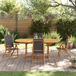 Casa si Gradina - Gradina si terasa - Mobilier exterior - Seturi mobila gradina - Set mobilier de gradina, 5 piese, lemn masiv acacia/textilena - Infinity.ro
