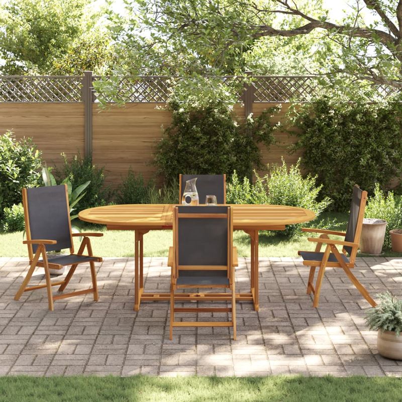 Casa si Gradina - Gradina si terasa - Mobilier exterior - Seturi mobila gradina - Set mobilier de gradina, 5 piese, lemn masiv acacia/textilena - Infinity.ro