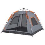 Sport si Outdoor - Camping - Corturi camping - Cort camping cupola 5 persoane, gri/portocaliu, setare rapida - Infinity.ro
