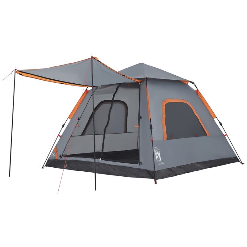 Sport si Outdoor - Camping - Corturi camping - Cort camping cupola 5 persoane, gri/portocaliu, setare rapida - Infinity.ro